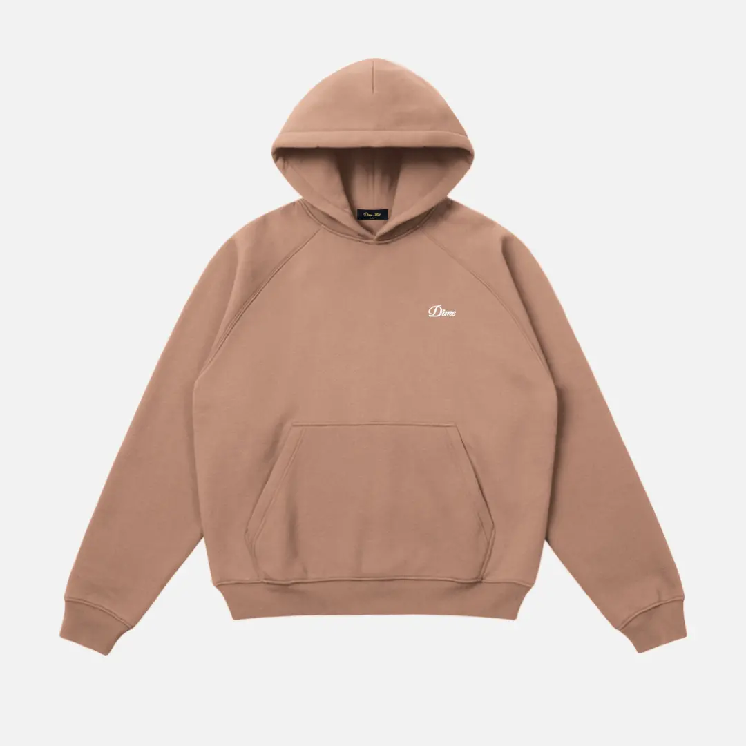 Dime Cursive Small Logo Hooded Sweater - Sepia 1