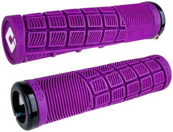 Odi Reflex V2.1 Grips - White/Purple, Lock-On 1