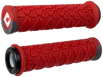 Odi Vanquish Grips - Red/Graphite, Lock-On 1