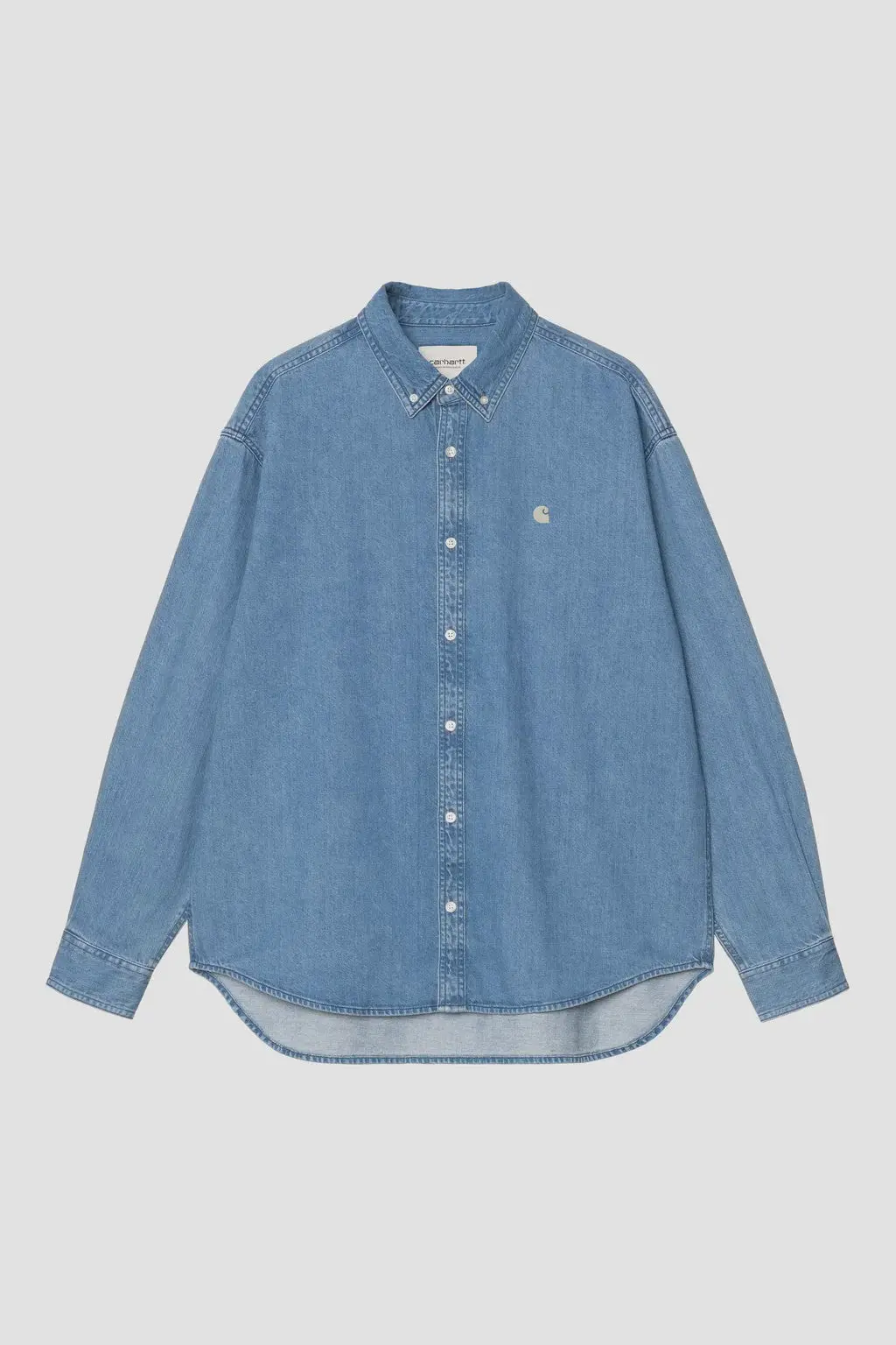 Carhartt Wip Lucas Button Up Shirt - Blue Stone Washed 1