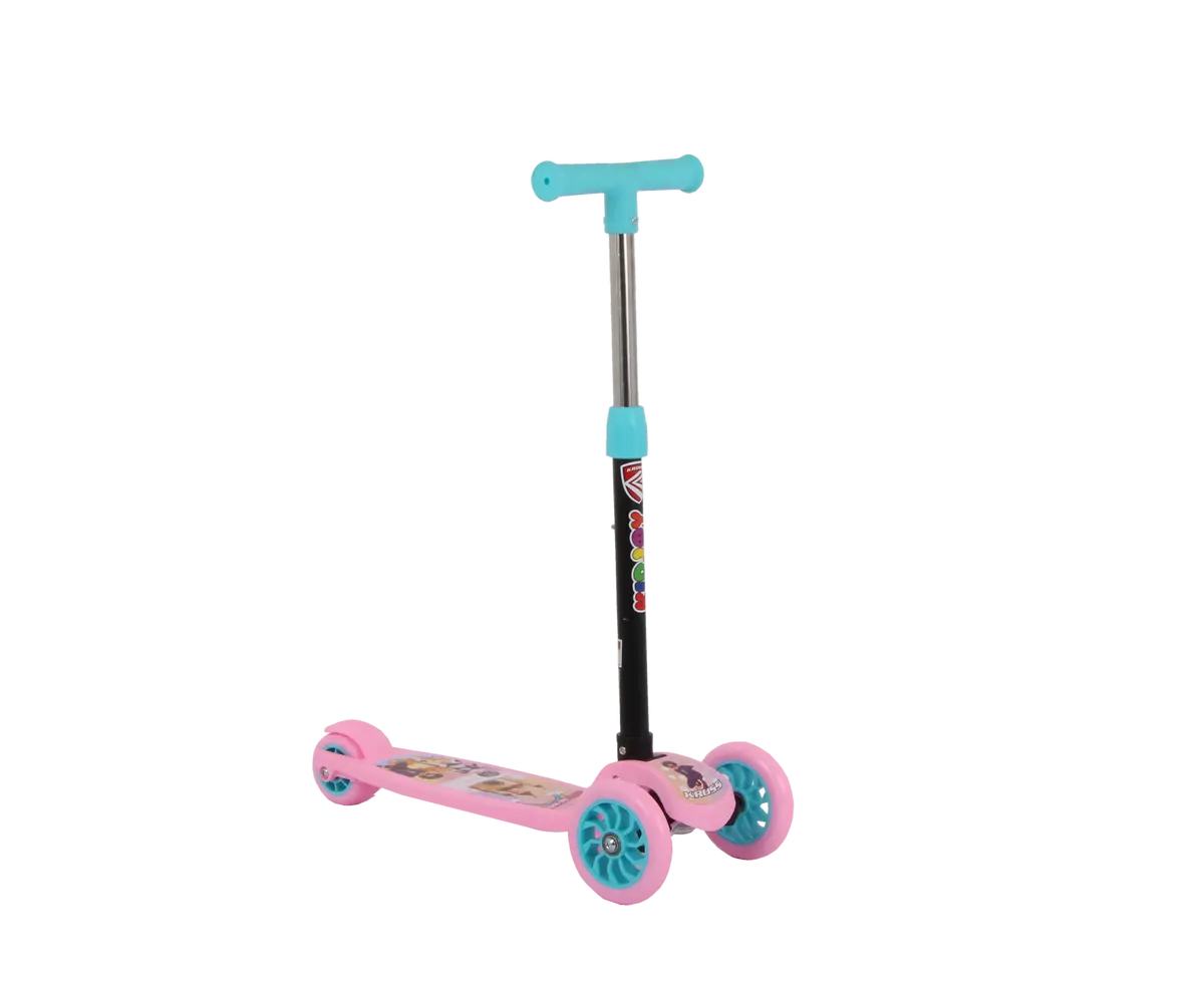 Gs100 Kidjoy Kids Push Scooter For 4–5 Years | Adjustable & Foldable Handlebar, Led Wheels, Gravity Steering & Rear Brake (Pink & Blue) 1