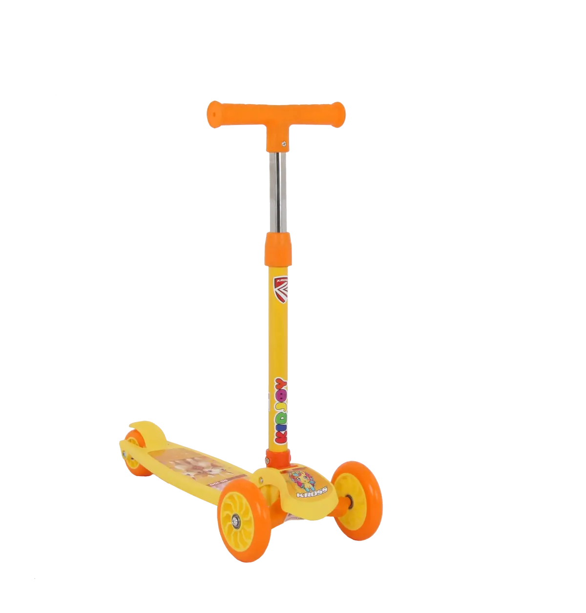 Gs100 Kidjoy Kids Push Scooter For 4–5 Years | Adjustable & Foldable Handlebar, Led Wheels, Gravity Steering & Rear Brake (Orange) 1