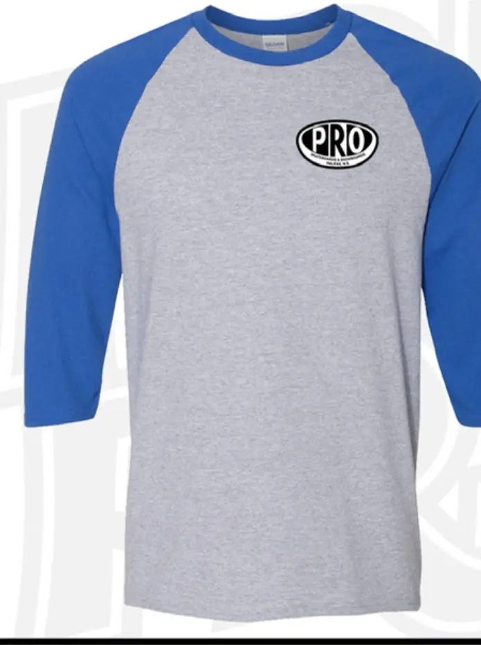 Pro Skates Proval Chest 3/4 T-Shirt - Sport Grey/Royal Blue/White 1