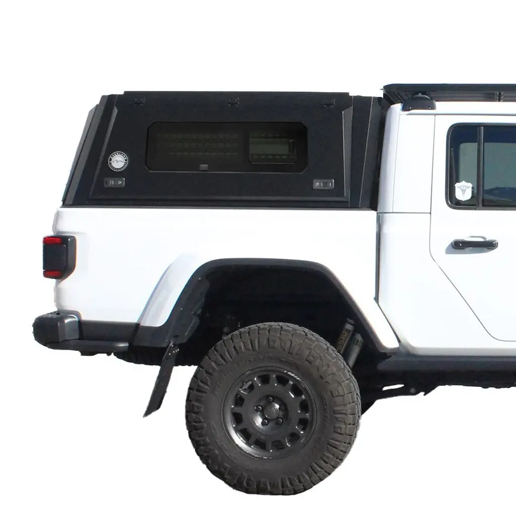 Ovs Expedition Pro+ Stainless Steel Truck Cap With Full Windows For 2020-2025 Jeep Gladiator Jt 1