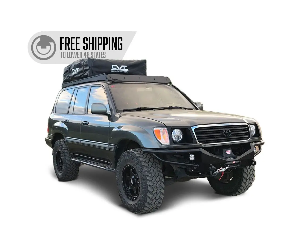 Prinsu Roof Rack For 1998-2007 Toyota Land Cruiser 100 Series - Black Powder Coat (No Drill) 2