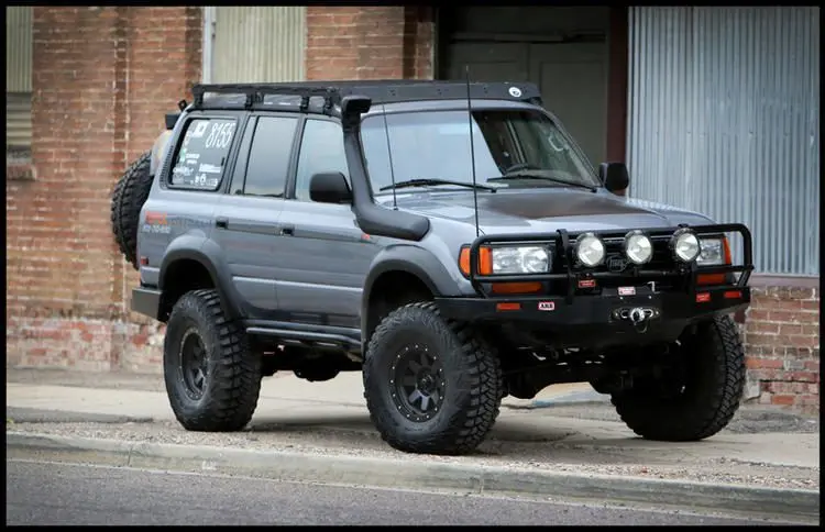 Prinsu Roof Rack For 1990-1997 Toyota Land Cruiser 80 Series - Black Powder Coat (No Drill) 1