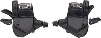 Microshift Mezzo Thumb-Tap Shifter Set, 8-Speed, Triple, Optical Gear Indicator, Shimano Compatible 1