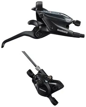 Shimano St-Ef505 Ez Fire Plus Shift/Brake Lever With Br-Mt200 Disc Brake Caliper - Right/Rear, 9-Speed, Black 1