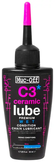 Muc-Off C3 Wet Ceramic Bike Chain Lube - 50Ml, Drip 1