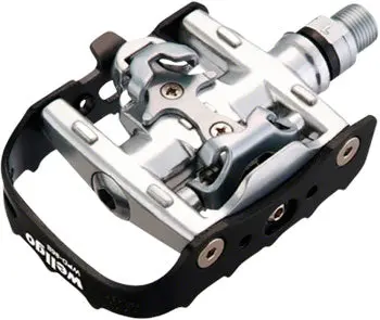 Wellgo Wpd-95B Pedals - Single Side Clipless With Platform, Aluminum, 9/16", Black/Silver 1