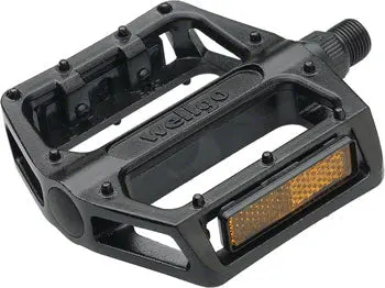 Wellgo B087 Pedals - Platform, Aluminum, 9/16", Black 1