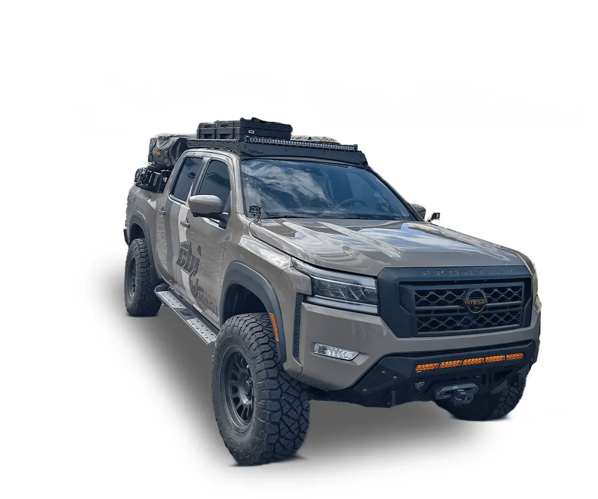 Prinsu Pro Series 1200Lbs Roof Rack For 2022-2024 Nissan Frontier - Black Powder Coat (No Drill) 1