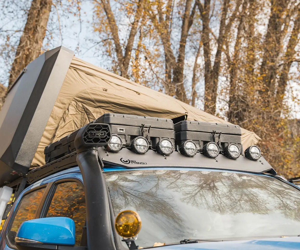 Prinsu Pro Series 1200Lbs Roof Rack For 2005-2023 Tacoma Desert Air Edition- Black Powder Coat (No Drill) 3