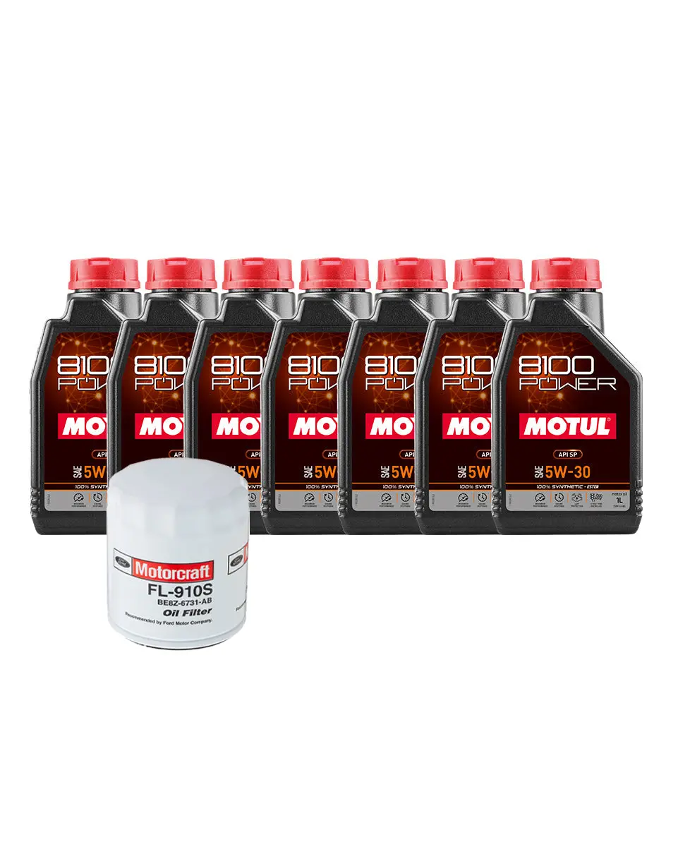 Motul 8100 Power Full Synthetic Oil Change Kit - Ford Ranger / Bronco - 2.3L Ecoboost 1