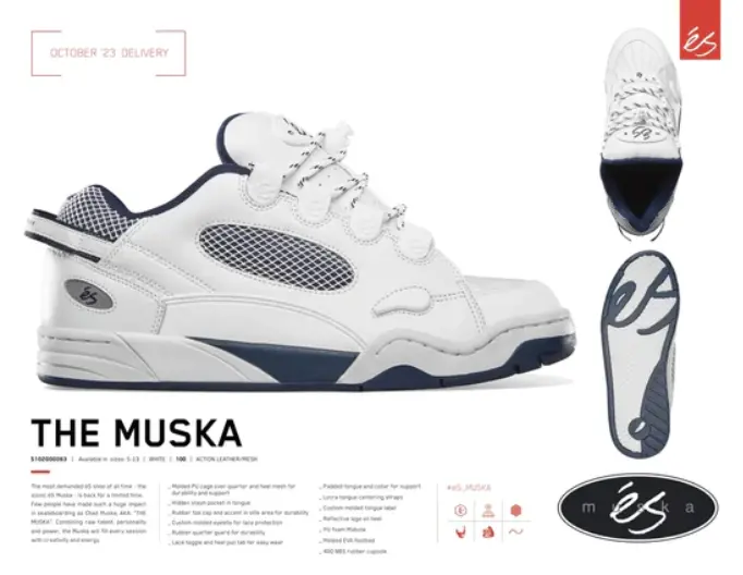 És Muska Shoe - White/Navy 1