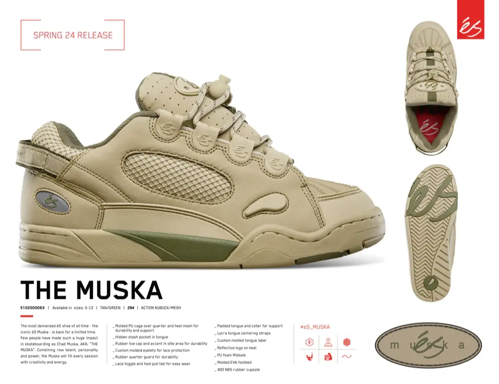 És Muska Shoe - Tan/Green 1