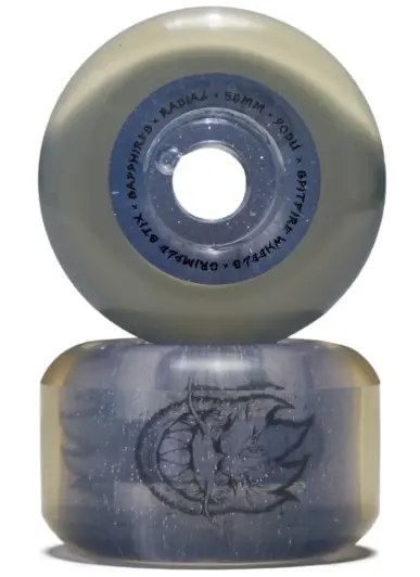 Spitfire Sapphire Grimple Dust Wheels - Clear/Silver Glitter 1