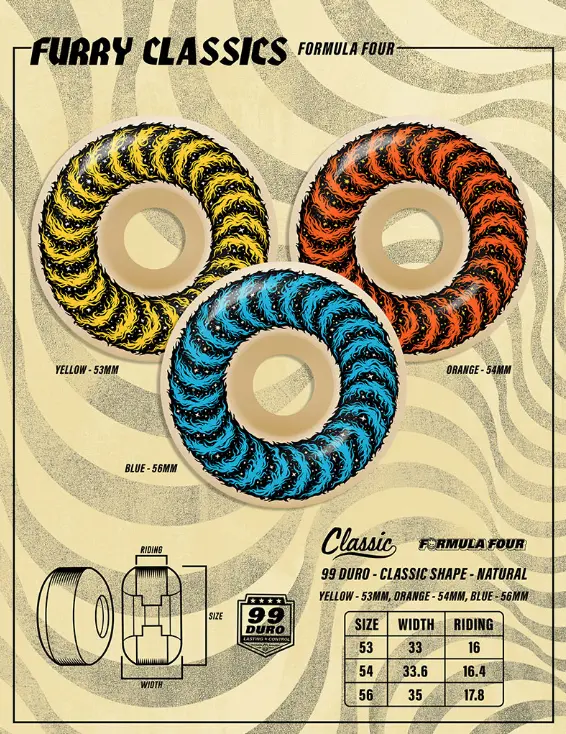 Spitfire F4 99D Grimple Furry Classic Wheels - Natural 1
