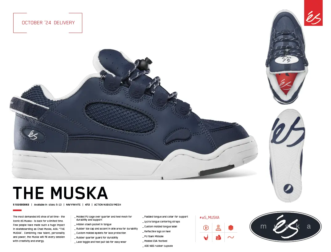 És Muska Shoe - Navy/White 1