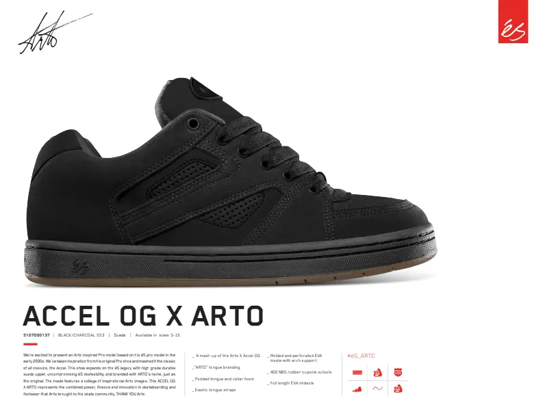 És Arto X Accel Og Shoe - Black/Charcoal 1