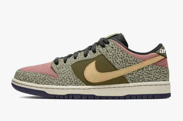 Nike Sb Dunk Low Pro Qs Shoe - Khaki/Amber Brown-Rough Green-Rust/Pink (Arts-Rec) 1