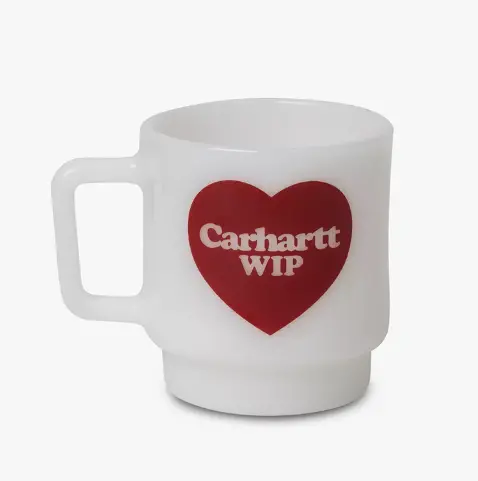Carhartt Wip Heart Glass Mug - White 1