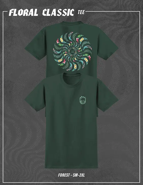 Spitfire Floral Classic Swirl T-Shirt - Forest 1