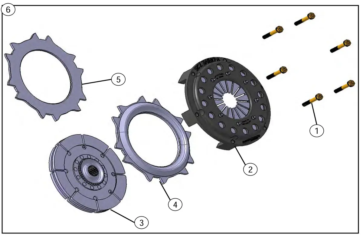 [22102Fc4yb000] Clutch Bolt Kit,2 Disc 1