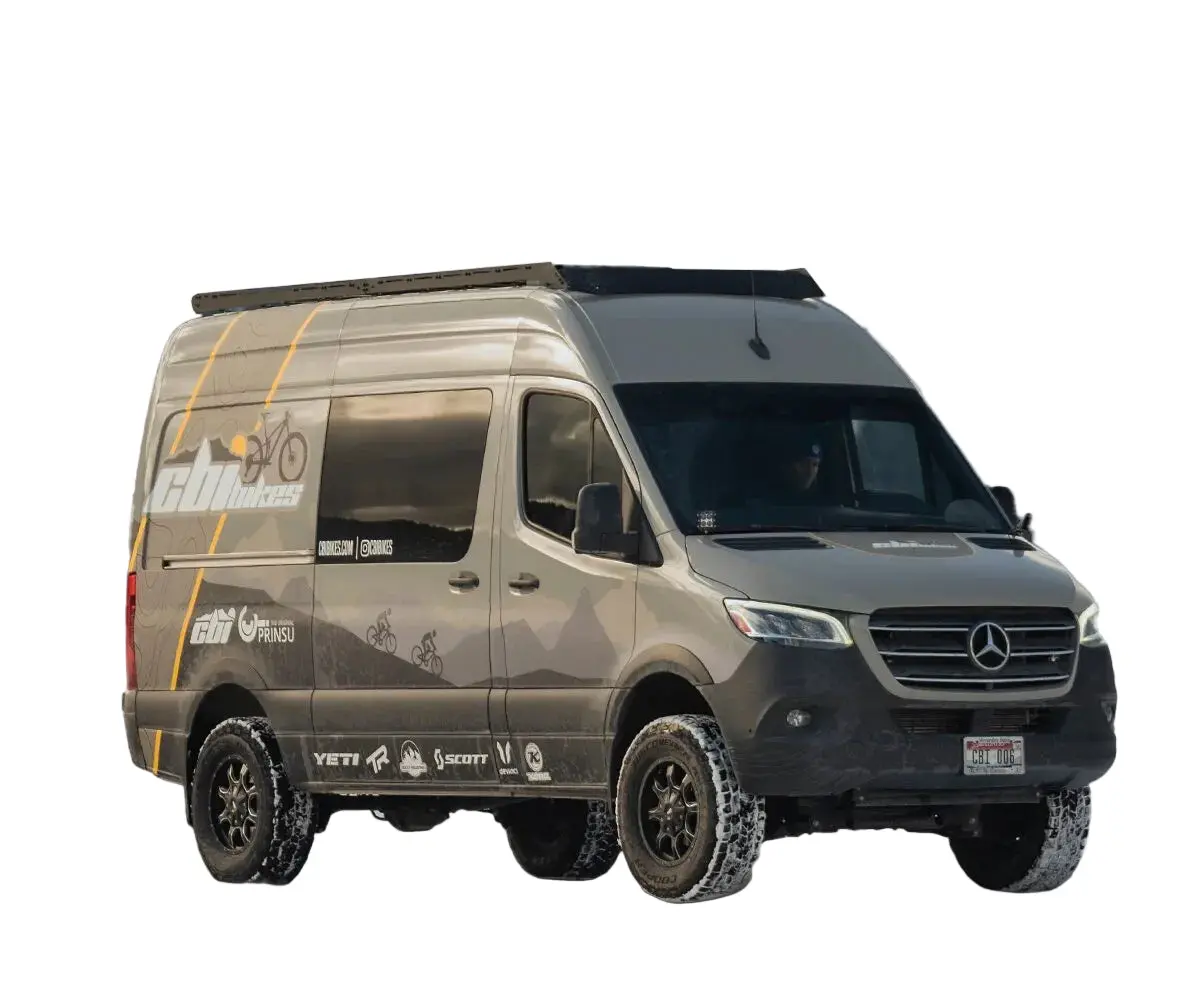 Prinsu Roof Rack For 2014-2024 Mercedes Sprinter Van 144- Black Powder Coat 1