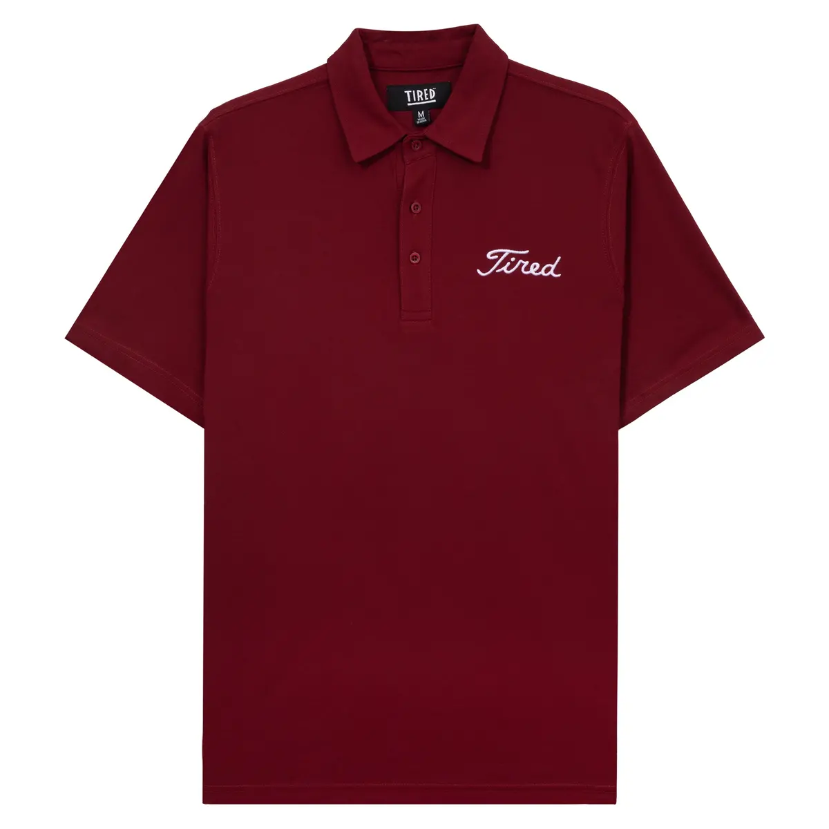 Tired Golf Polo Shirt - Burgundy 1