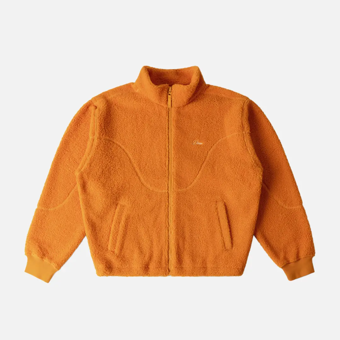 Dime Polar Fleece Sherpa Zip-Up - Orange 1