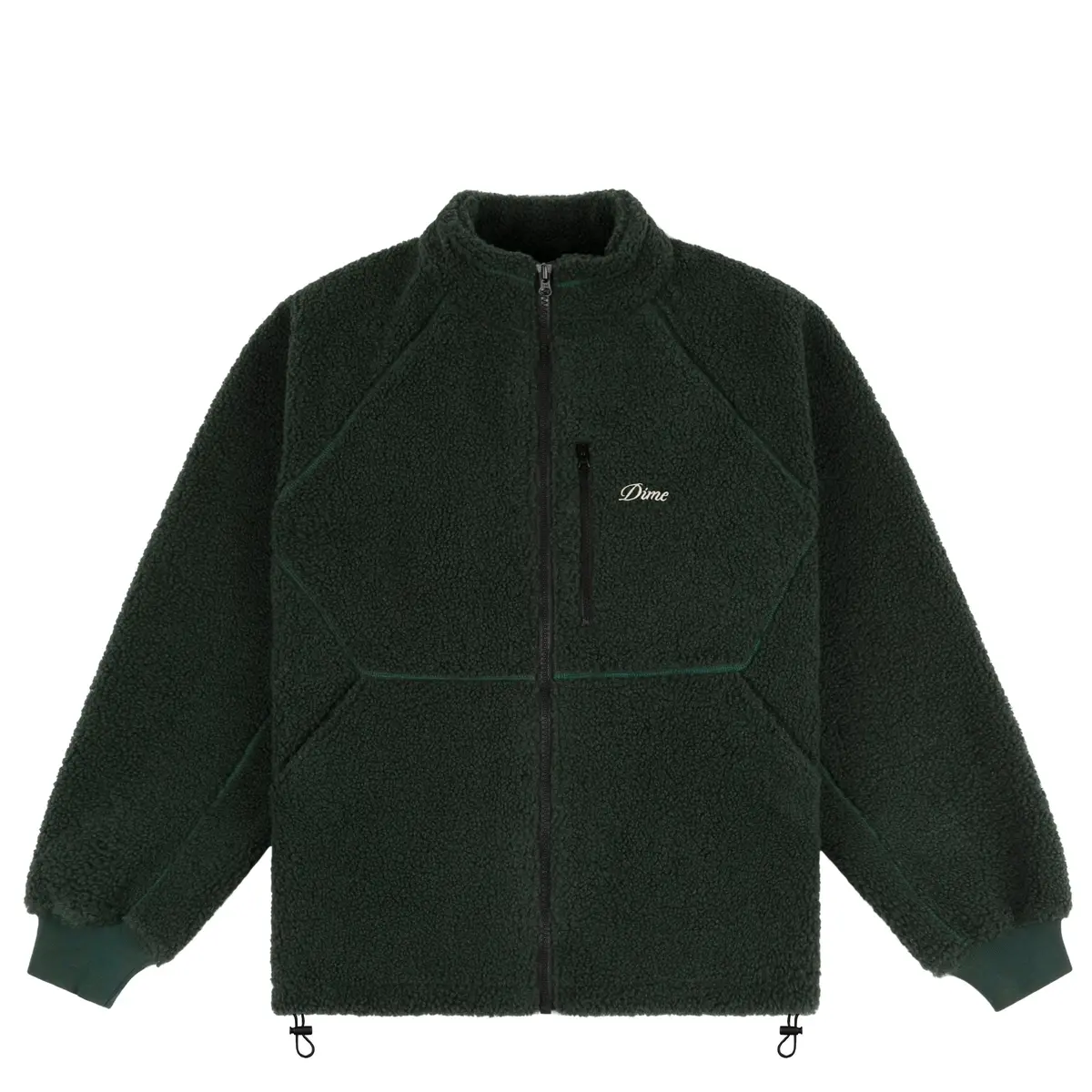 Dime Polar Fleece Sherpa Zip Jacket - Forest 1