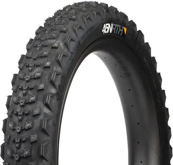45Nrth Dillinger 4 Tire - 26 X 4.2, Tubeless, Folding, Black, 120 Tpi, 168 Large Concave Carbide Aluminum Studs 1