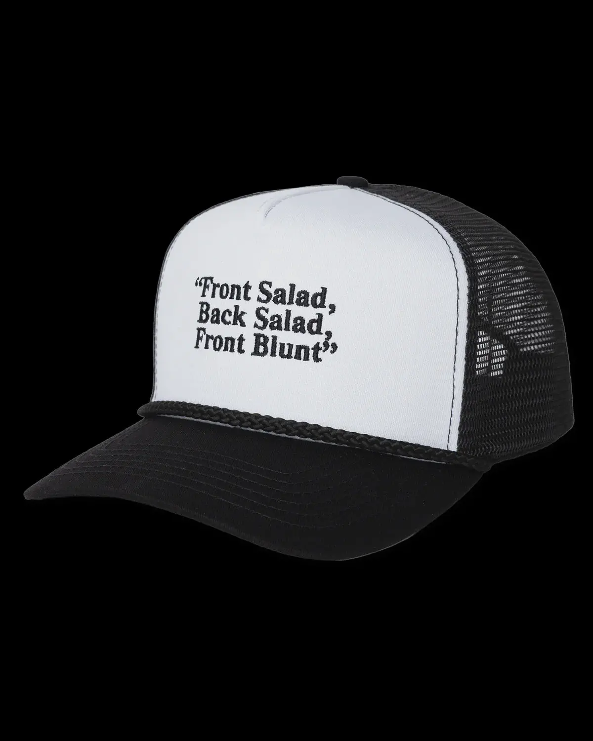 Jenkem Front Blunt Trucker Cap - White/Black 1