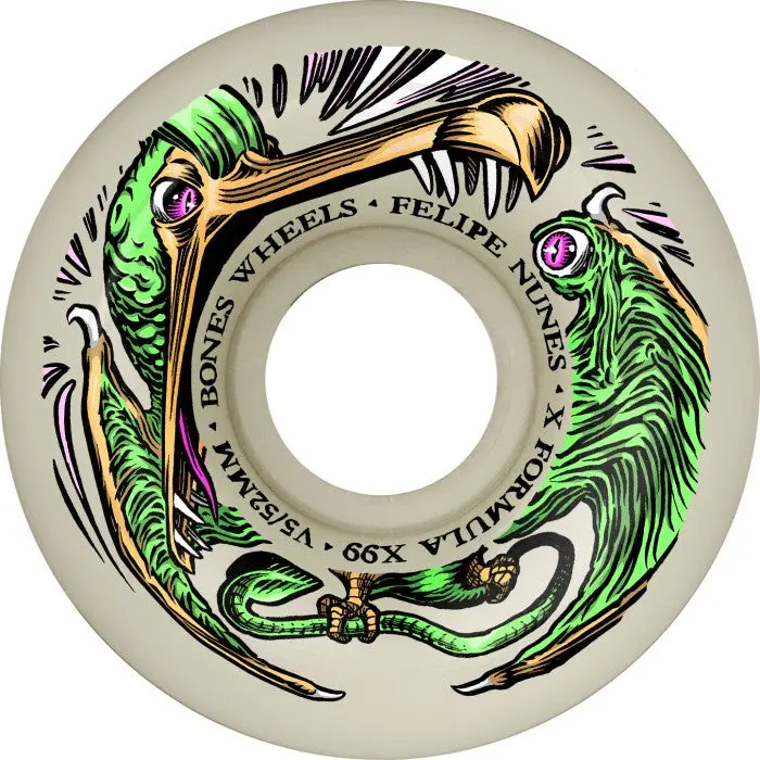 Bones Nunes Dino-Sortas X F 99A V5 Sidecut Wheels - Natural 1