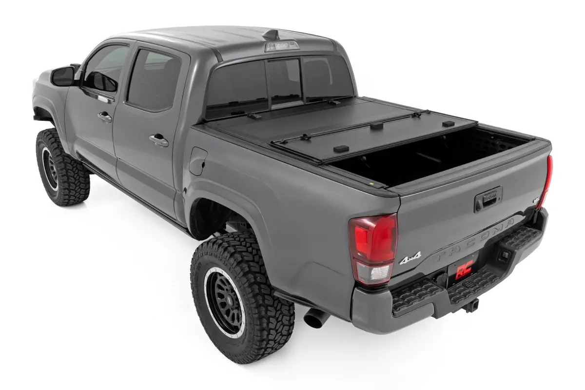 Rc Aluminum Tri Fold Low Profile Tonneau Cover For 2005-2015 Toyota Tacoma - Recon Recovery 1