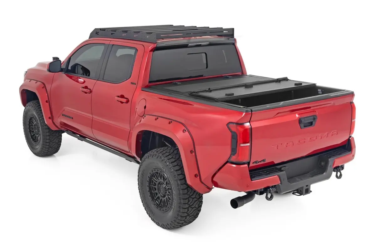 Rough Country Hard Tri Fold Aluminum Tonneau Cover For 2024-2025 Toyota Tacoma 5' - Recon Recovery 1