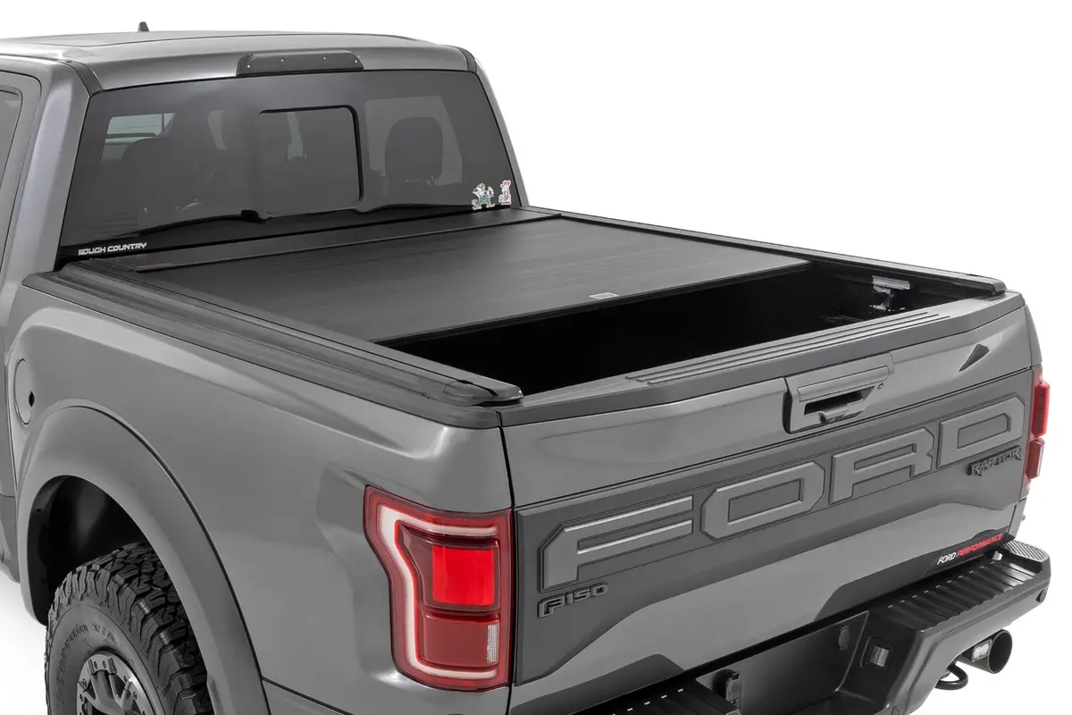 Rough Country Powered Electric Retractable Tonneau Cover For 2017-2026 Ford Raptor - 5' 7" Bed 1
