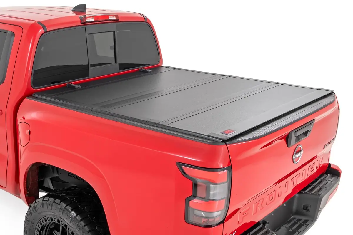 Rough Country Hard Tri Fold Aluminum Tonneau Cover For 2005-2021 Nissan Frontier (5' Bed) 1
