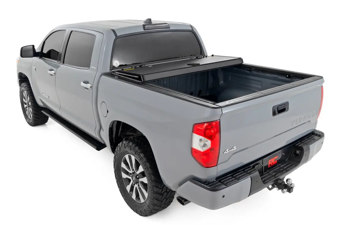 Rough Country Hard Tri Fold Tonneau Bed Cover For 2007-2021 Toyota Tundra (5'5" Bed) 1