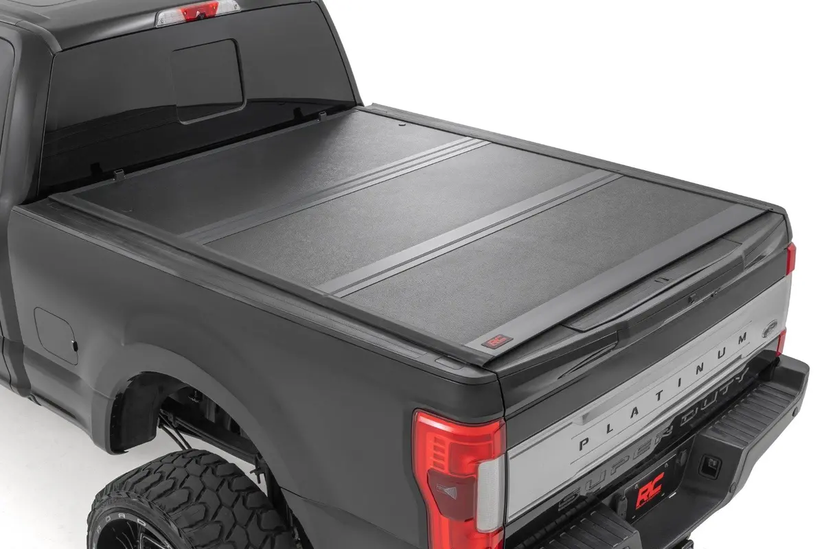 Low Profile Tri Fold Aluminum Tonneau Bed Cover For 2017-2026 Ford F-250 & F-350 1