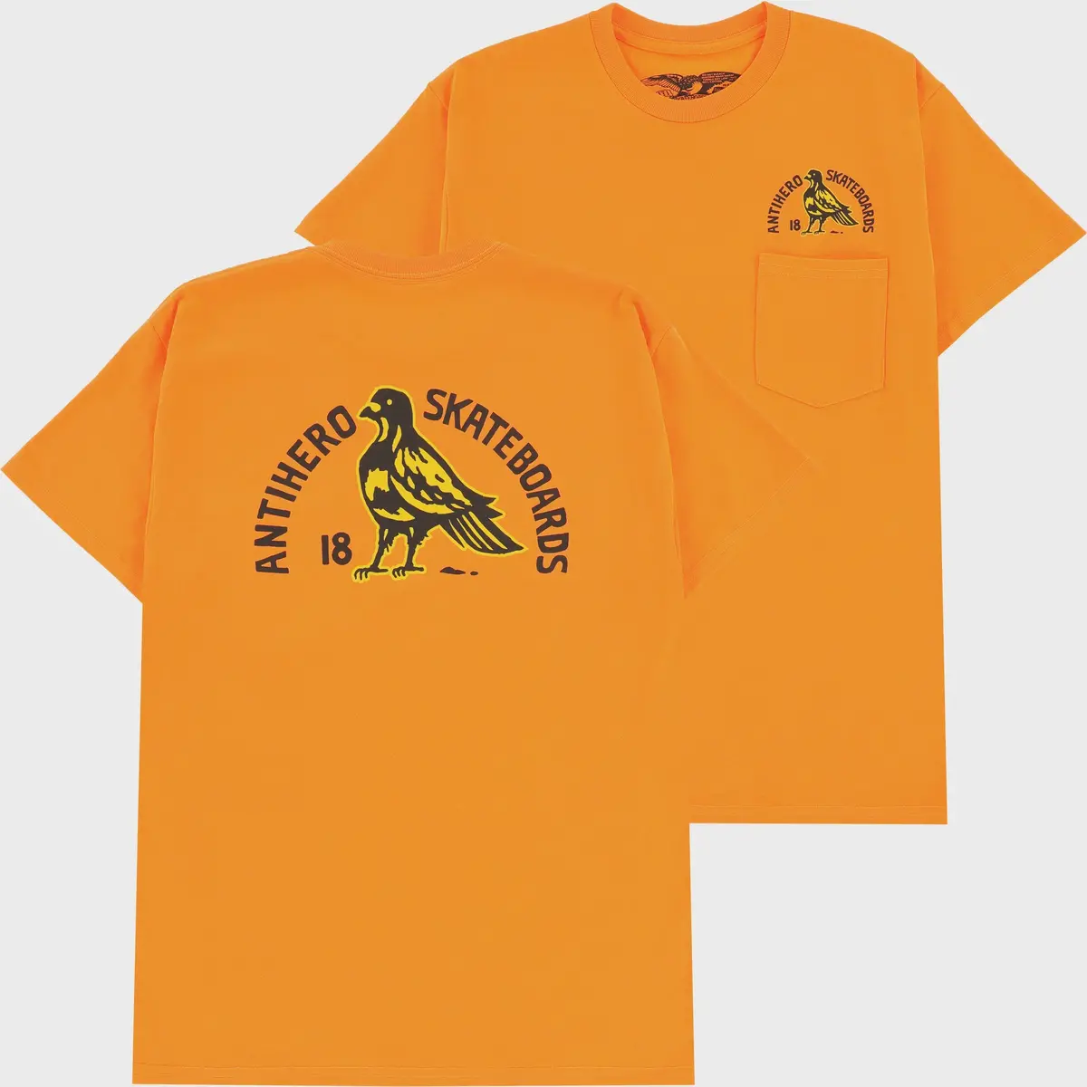 Anti Hero Rock Dove Fill Ss Pocket T-Shirt - Safety Orange 1