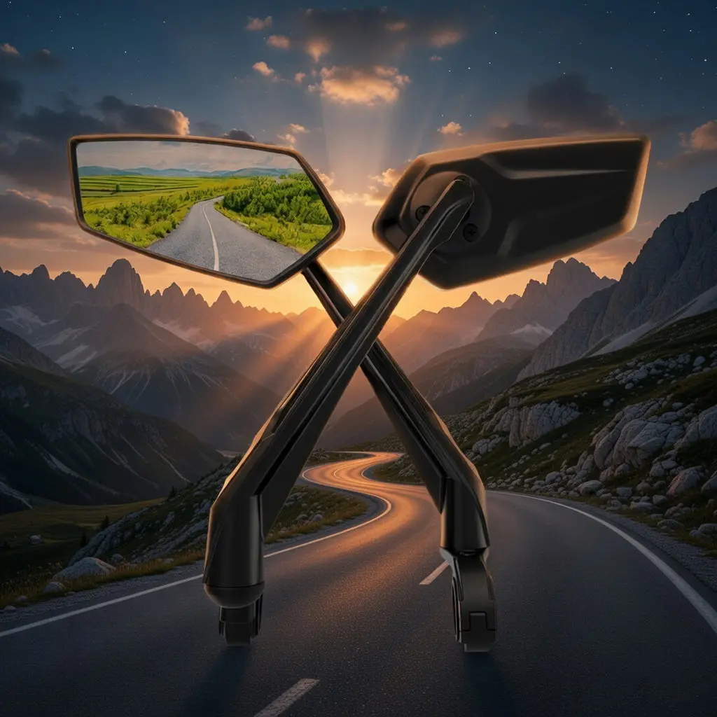 Deluxe Bicycle Handle Bar Side Mirror Set 1