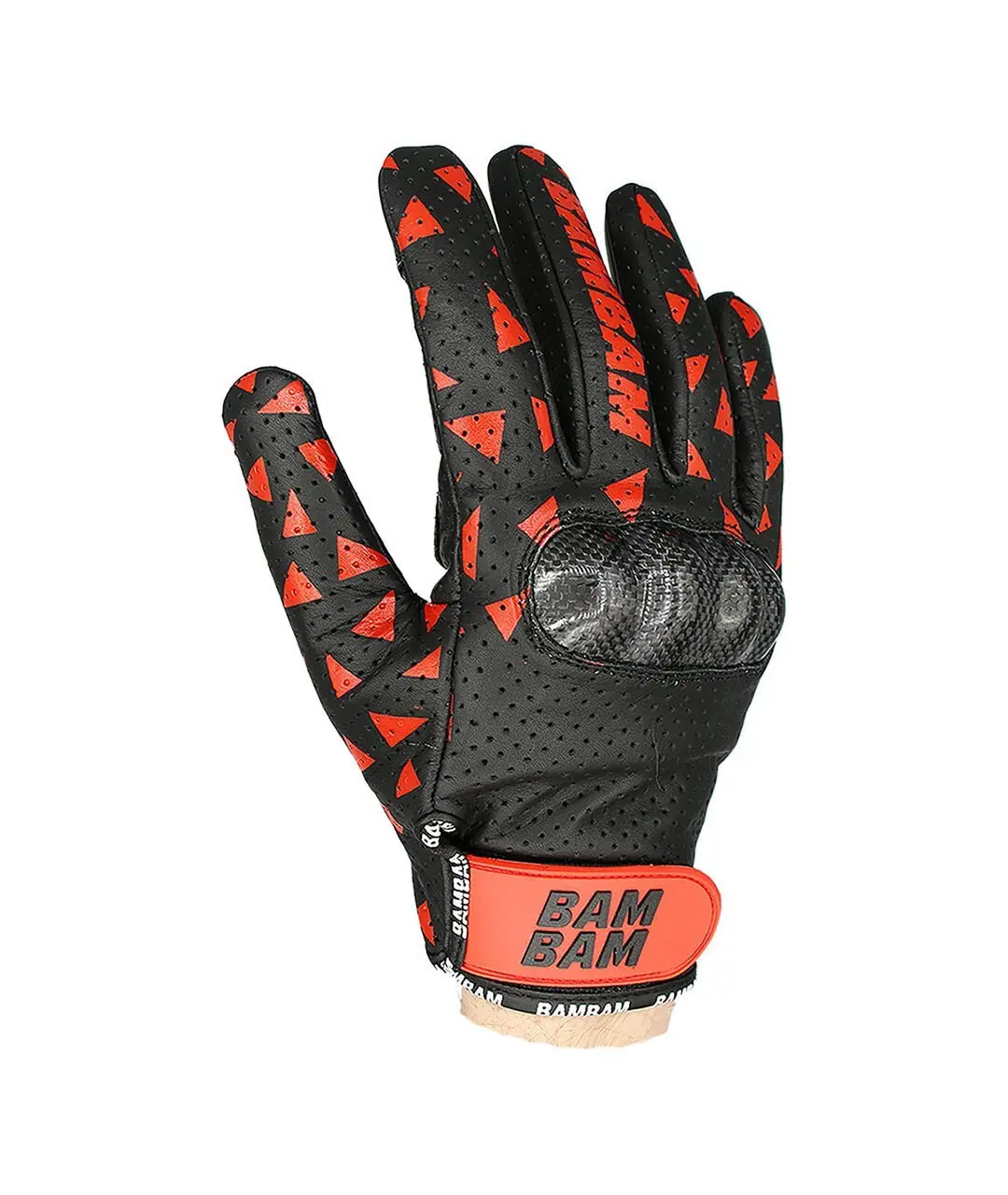 Bam Bam Leather Gloves Black/Red 1
