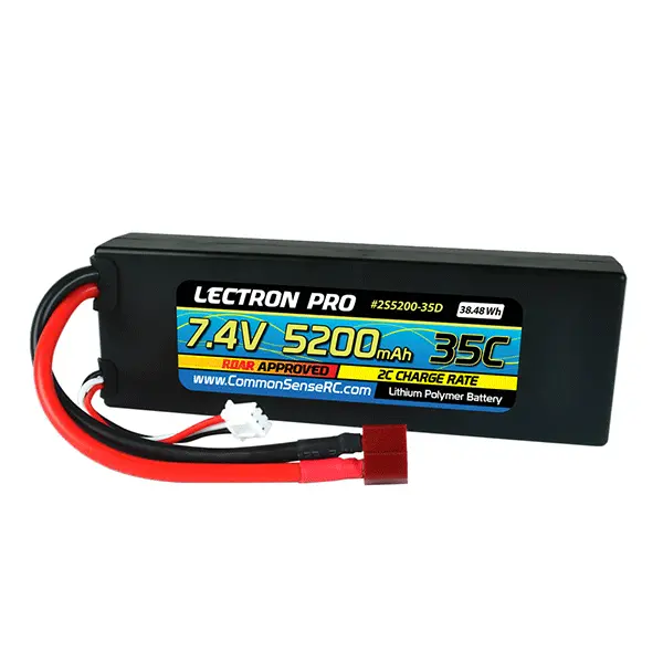 Common Sense Rc Lectron Pro 7.4V 5200Mah 35C Lipo Battery With Deans-Type 1