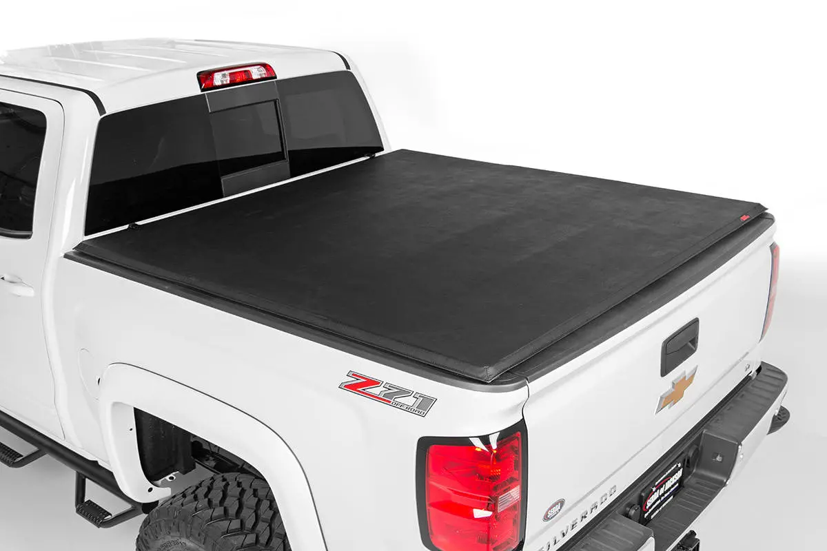 Rough Country Tri Fold Soft Tonneau Cover For 1988-2007 Chevy Gmc 1500 (6'7" Bed) 1