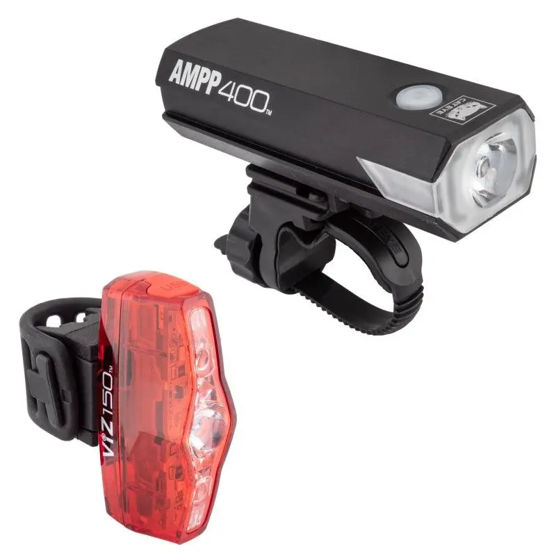 Cateye Combo Ampp400/Viz150 Hl-El084rc/Tl-Ld800r Rechargeable Lights 1
