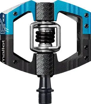 Crank Brothers Mallet Enduro Pedals - Dual Sided Clipless With Platform, Aluminum, 9/16", Blue/Black, Long Spindle 1