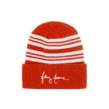 Fucking Awesome Cursive Waffle Cuff Beanie - Orange 1