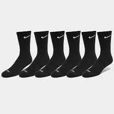 Nike Everyday Plus Cushion Crew 6 Pack Sock - Black 1